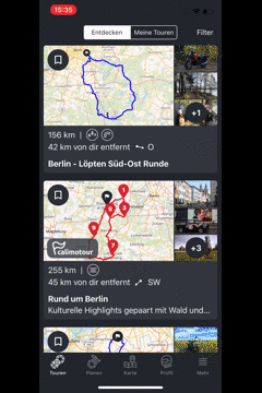 Setzen eines Via-Punktes für den Start